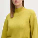 Gaudi pulover femei, culoarea galben, cu turtleneck, 421FD53024