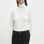 Bruuns Bazaar pulover AnemonesBBBatildas knit femei, culoarea bej, cu guler, BBW3518