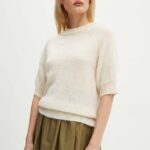 Bruuns Bazaar pulover din amestec de lana AlchemillaBBHalias knit femei, culoarea bej, light, BBW4070