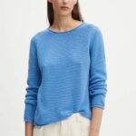 Marc O'Polo pulover de bumbac culoarea turcoaz, light, 406605960447