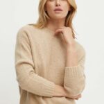 Weekend Max Mara pulover din amestec de lana femei, culoarea bej, 2425366111600