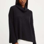 MAX&Co. pulover de casmir culoarea negru, cu guler, 2428369984200