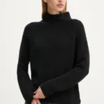 Marc O'Polo pulover de bumbac culoarea negru, cu turtleneck, 409605960009