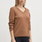 United Colors of Benetton pulover de lana femei, culoarea maro, light, 11AHD401L