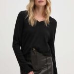 Dkny pulover din amestec de lana femei, culoarea negru, light, D2G4A151