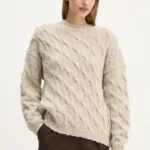 Drykorn pulover de lana femei, culoarea bej, calduros, 423093 88539