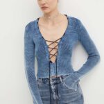 Diesel pulover de bumbac M-ACCHIA culoarea albastru marin, light, A14254.0ANAF
