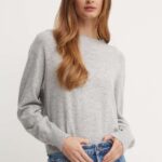 Marella pulover de lana femei, culoarea gri, 2423366181200