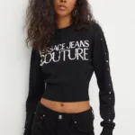Versace Jeans Couture pulover femei, culoarea negru, 77HAFM30 CMN60