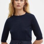 Max Mara Leisure pulover de lana femei, culoarea albastru marin, light, 2426366018600
