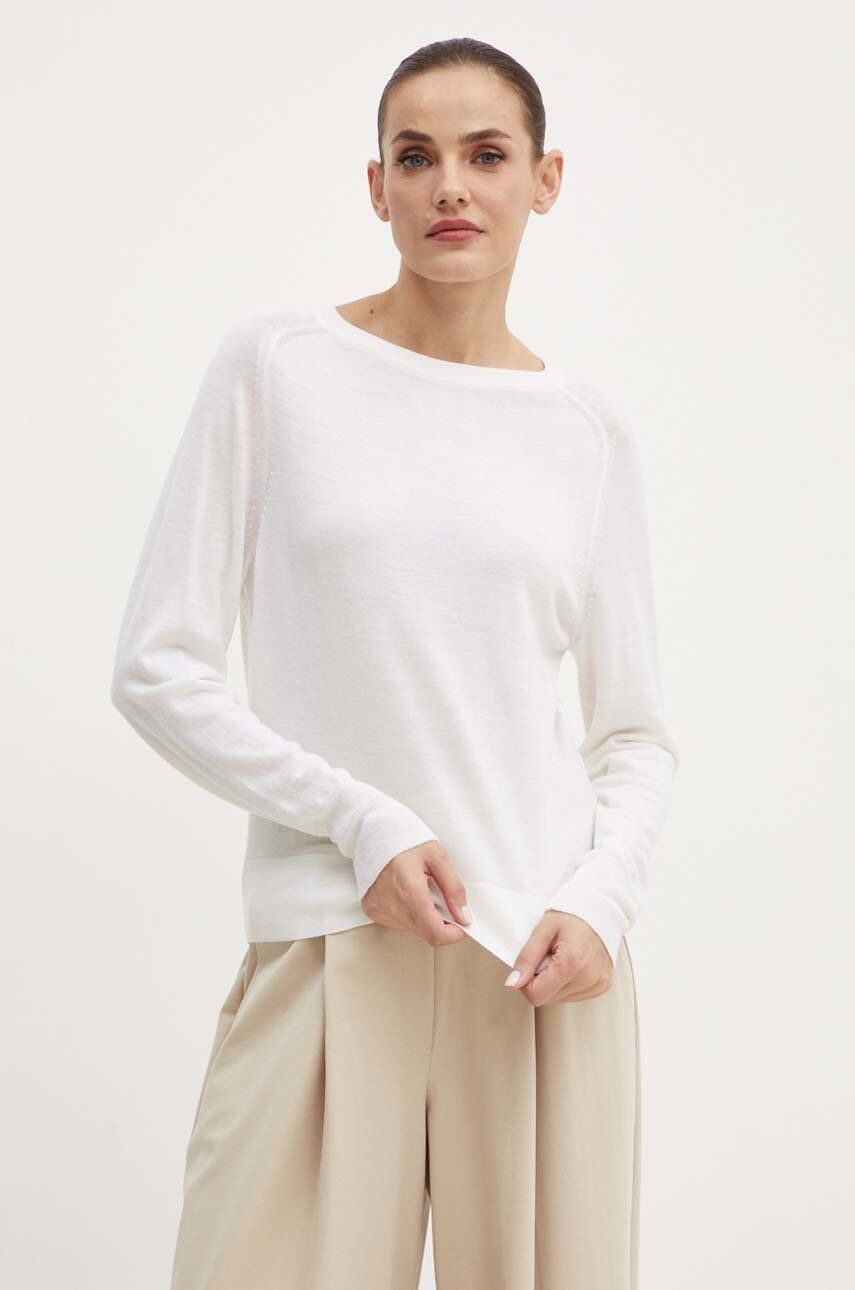AW24-SWD0HB-01D_F1 Max Mara Leisure pulover de lana femei, culoarea bej, light, 2426366088600 - imagine 1