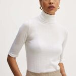 Max Mara Leisure pulover de lana femei, culoarea bej, light, cu guler, 2426366098600