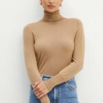 Luisa Spagnoli pulover de lana MANOS D femei, culoarea bej, light, cu guler, 58439