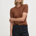 United Colors of Benetton pulover femei, culoarea maro, 122PD10C7