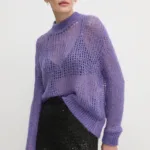United Colors of Benetton pulover din amestec de lana femei, culoarea violet, light, cu turtleneck, 1342D10BN