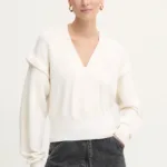 IRO pulover de lana femei, culoarea bej, light, WM12AZURA