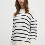 Barbour pulover din amestec de lana femei, culoarea bej, LKN1580