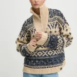 Superdry pulover din amestec de lana femei, culoarea bej, calduros, W6110560A-B9P