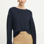 Boss Orange pulover de lana femei, culoarea albastru marin, 50535517