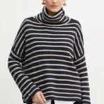 MAX&Co. pulover de casmir culoarea albastru marin, light, cu guler, 2426366014200