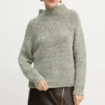 MAX&Co. pulover de lana femei, culoarea gri, cu turtleneck, 2426366024200