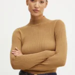 MICHAEL Michael Kors pulover femei, culoarea maro, light, cu turtleneck, MF460Z133D