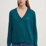 Tommy Jeans pulover femei, culoarea verde, light, DW0DW18670