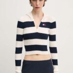 Tommy Jeans pulover femei, culoarea bej, DW0DW18679