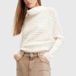 AllSaints pulover de lana RIDLEY LADDER culoarea alb, light, W020KB