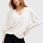 AllSaints pulover de lana BERN femei, culoarea alb, W037KB