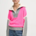 FROM FUTURE pulover de casmir culoarea roz, cu turtleneck, WPM02264