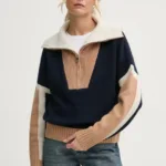 FROM FUTURE pulover de casmir culoarea albastru marin, cu turtleneck, WPM02264
