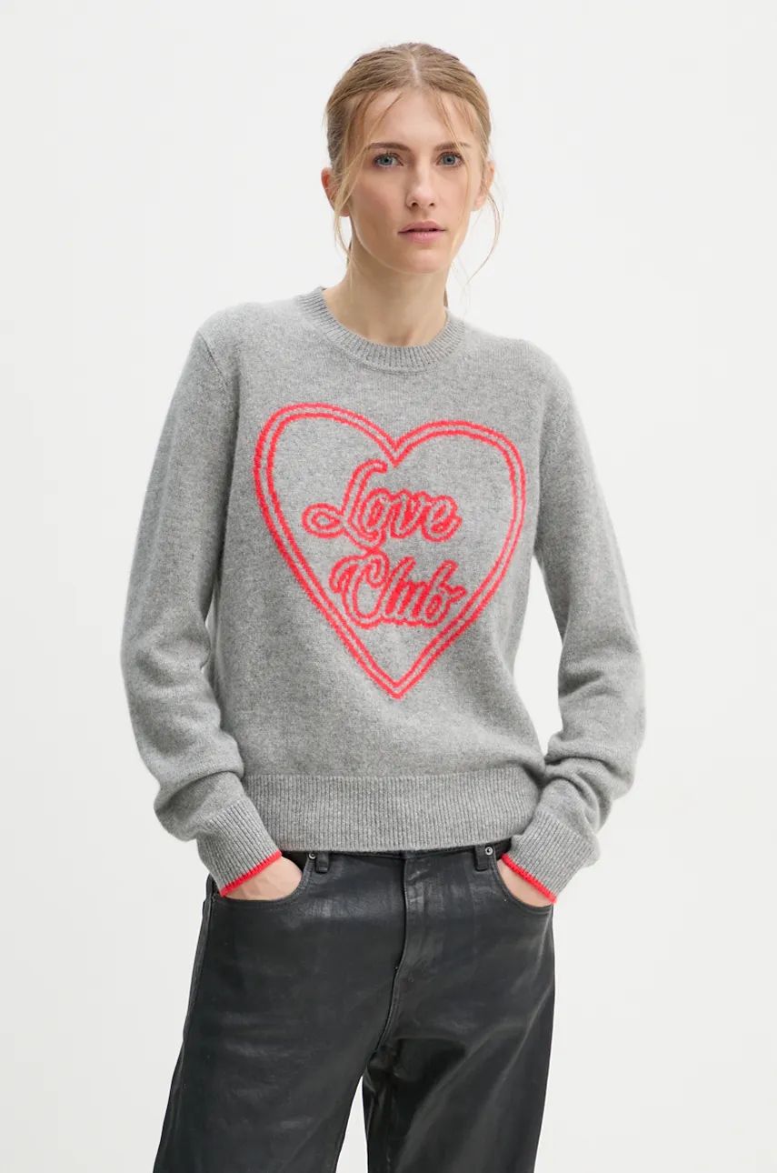 AW24-SWD1GM-90M_F1 FROM FUTURE pulover de casmir culoarea gri, WPR02209 - imagine 1