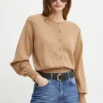 La Mania pulover de lana BELLE femei, culoarea bej, LM.BELLE