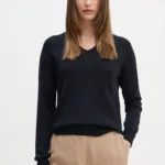 Sandro Ferrone pulover de lana femei, culoarea albastru marin, light, SFS69YBEQUADERNO