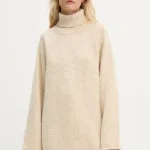 By Malene Birger pulover de lana CHARICE femei, culoarea bej, calduros, cu guler, Q72457003