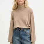 By Malene Birger pulover din amestec de lana MOHSEN femei, culoarea bej, light, cu guler, Q72551001