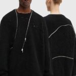 Heliot Emil pulover din amestec de lana culoarea negru, calduros, HE.M.07.069.BLK01