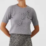Medicine pulover din amestec de casmir femei, culoarea gri, light