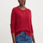 Tommy Jeans pulover femei, culoarea bordo, light, DW0DW17254