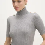 Answear Lab pulover femei, culoarea gri, cu guler