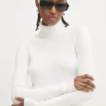 Answear Lab pulover femei, culoarea alb, light, cu guler