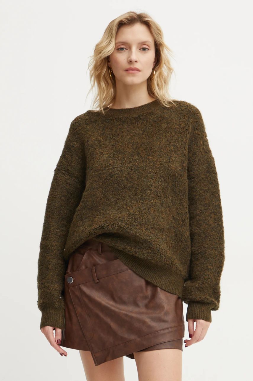 WW25-SWD022-77X_F1 Answear Lab pulover femei, culoarea verde, calduros - imagine 1