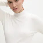 Answear Lab pulover femei, culoarea alb, light, cu turtleneck