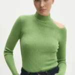 Answear Lab pulover femei, culoarea verde, light, cu turtleneck