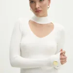 Answear Lab pulover femei, culoarea alb, light, cu turtleneck