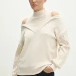 Answear Lab pulover femei, culoarea bej, cu turtleneck