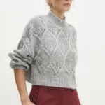 Answear Lab pulover femei, culoarea gri, calduros, cu turtleneck