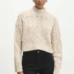 Answear Lab pulover femei, culoarea bej, calduros, cu turtleneck