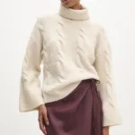 Answear Lab pulover de lana culoarea bej, calduros, cu guler